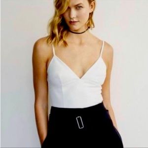 Express Faux Leather Crop Top Karlie Kloss